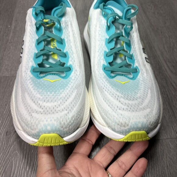 Hoka One One Men’s Mach X 1141450 WBGL White Running Shoes Teal Size 10 D